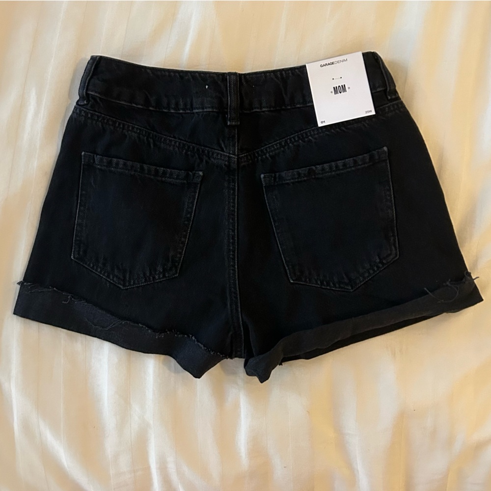 Garage Denim Mom Shorts in Black